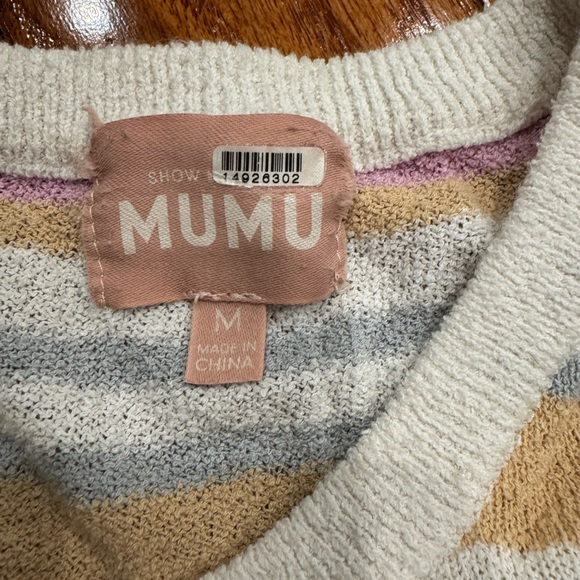 Show Me Your Mumu Simple Stripe Knit Sweater Multicolor Crop Top Medium - Picture 6 of 8